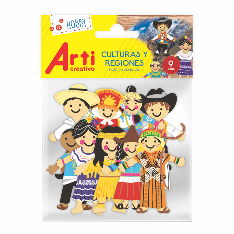 Figuras Adhesivas Regiones y Costumbres X9 Arti