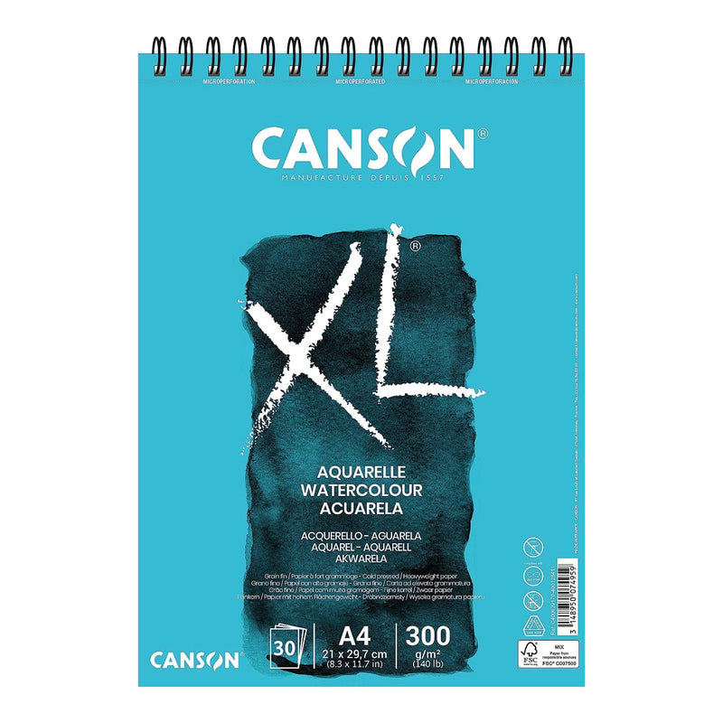 Block XL Aquarelle 30H. A4 300GR. Canson