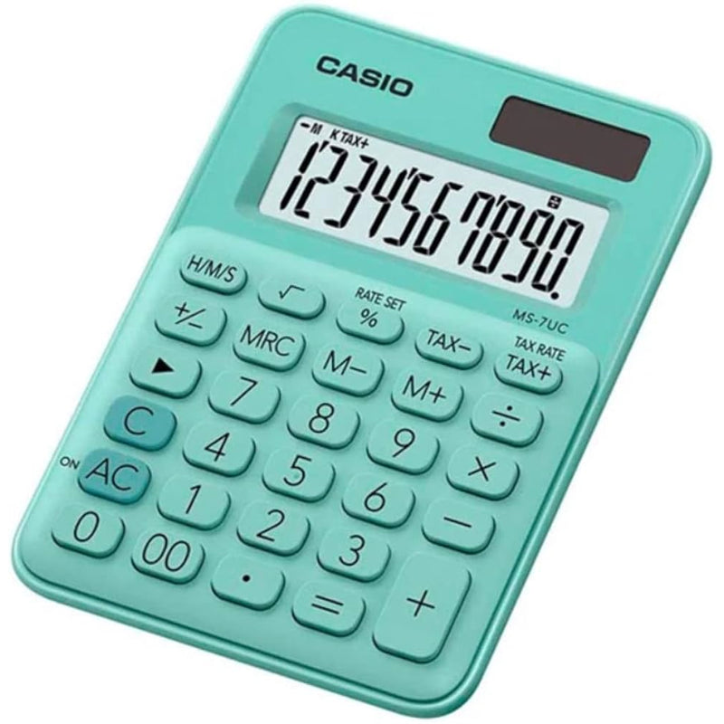 Calculadora Pastel MS-7UC Verde Casio