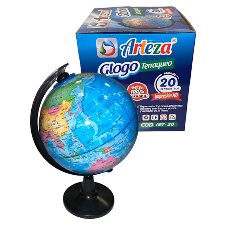 Globo Terráqueo Luminoso 20 cm. con Caja Arteza