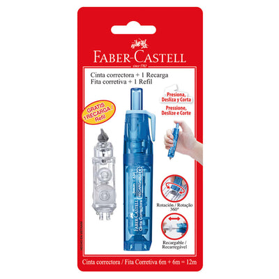 Corrector Cinta Retráctil + 1 Recarga Faber Castell