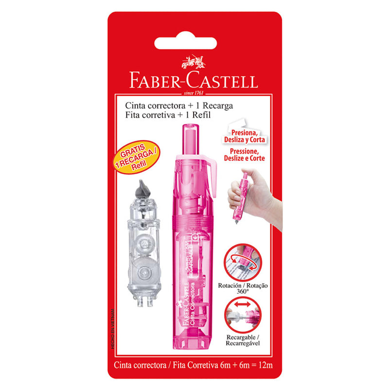 Corrector Cinta Retráctil + 1 Recarga Faber Castell