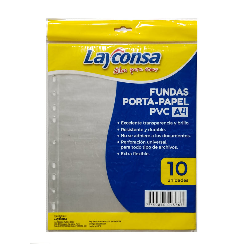 Micas Portapapel A4 Paquete X10 Layconsa