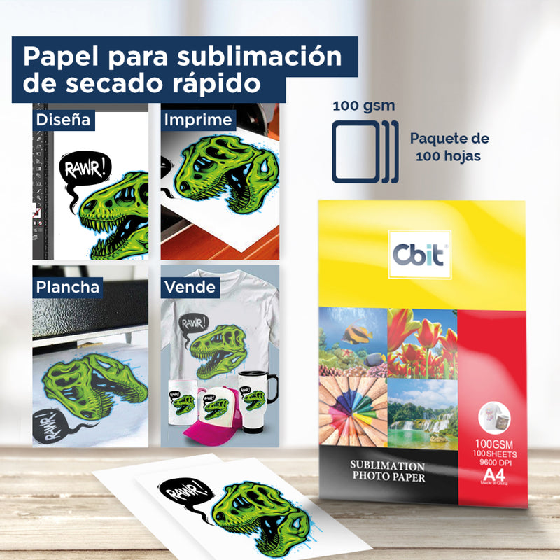 Papel para Subliminar A4 X100H. CBIT