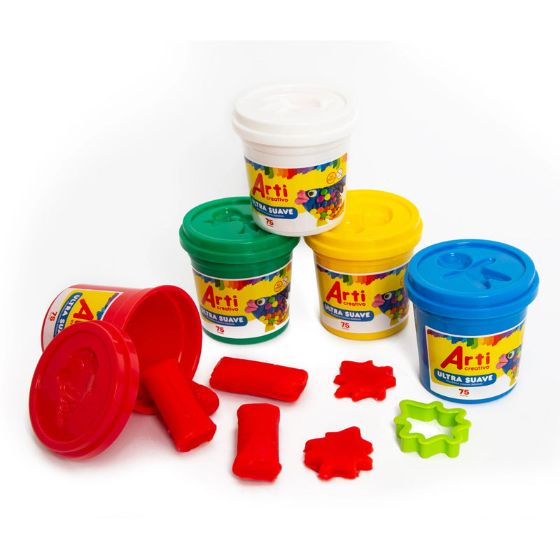 Plastilina Surtido Masa Moldeable X5 Colores Arti