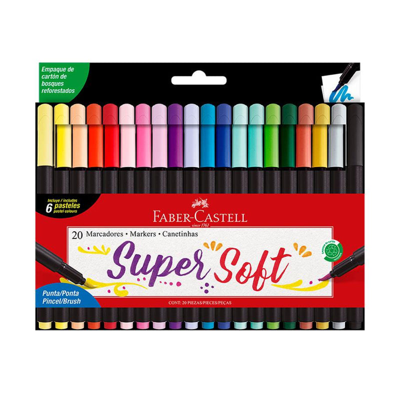 Plumones Marcadores SuperSoft X20 Faber Castell