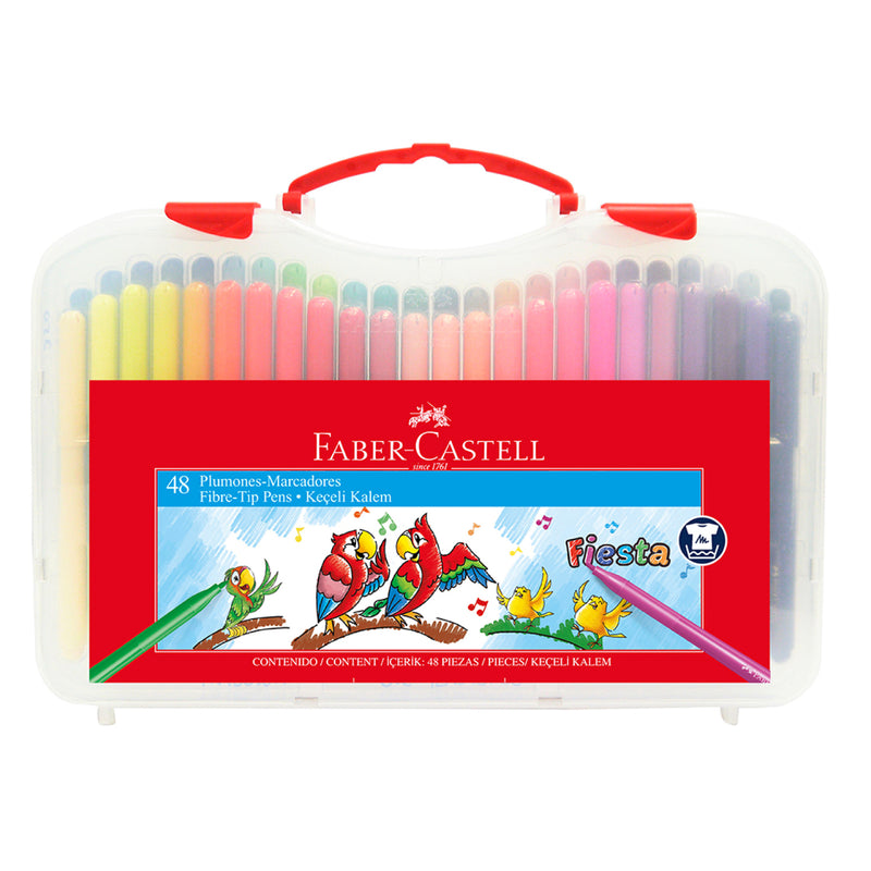 Plumones Delgados 45X48 Estuche Rígido Faber Castell