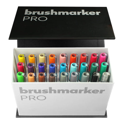 Plumones Brush Marker Pro MiniBox 26 Colours + 1 Blender Karin