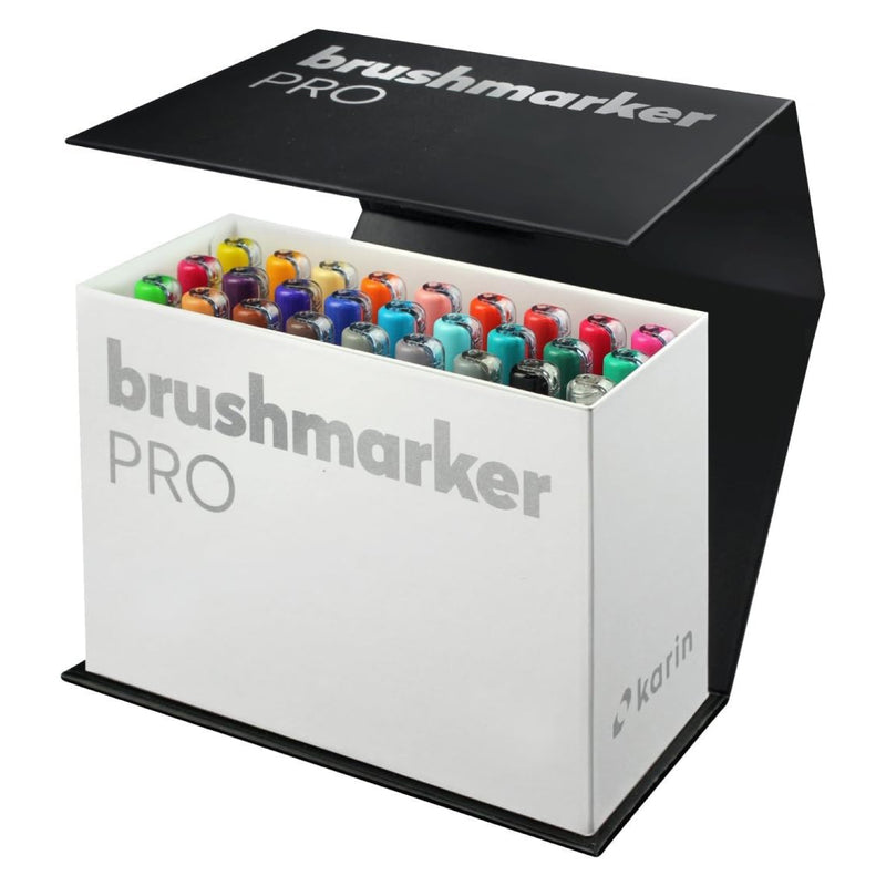 Plumones Brush Marker Pro MiniBox 26 Colours + 1 Blender Karin