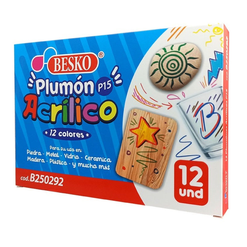 Plumones Acrílicos X12 Besko