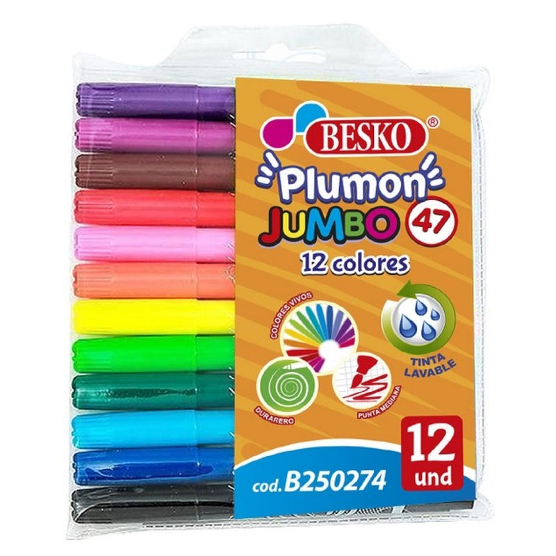 Plumones Jumbo con Diseños X12 Besko