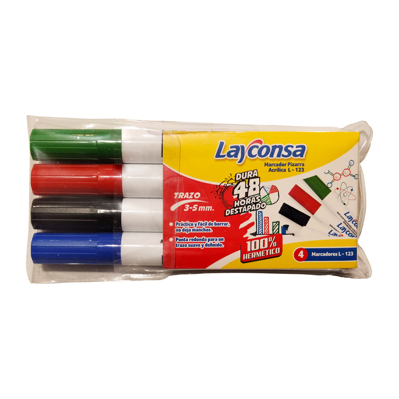 Plumones para Pizarra L124 X4 Layconsa