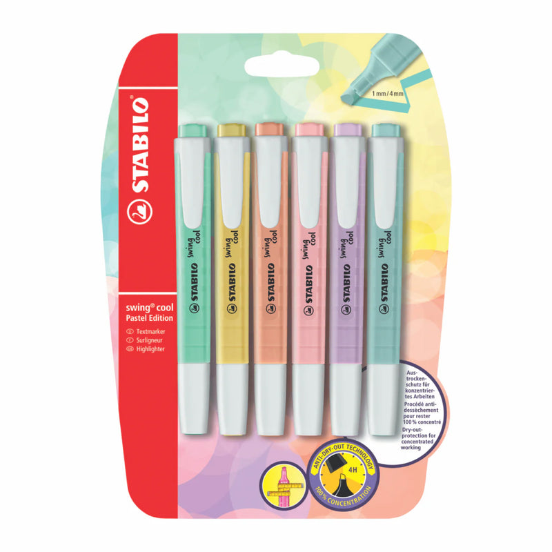 Resaltador Swing Cool Pastel Estuche X6 Stabilo