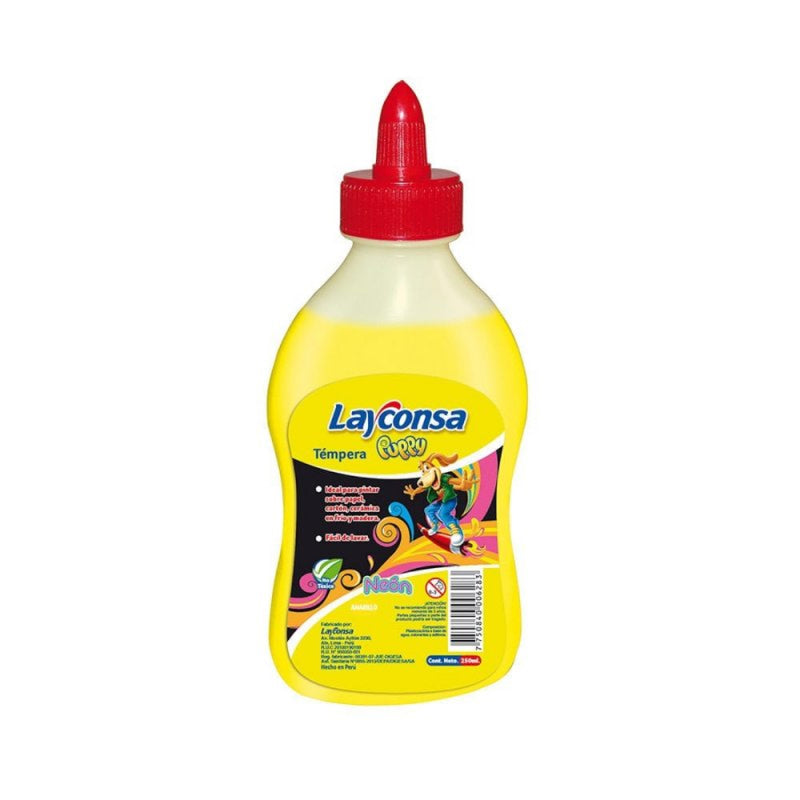 Tempera Neón con Aplicador X250 ml. Layconsa