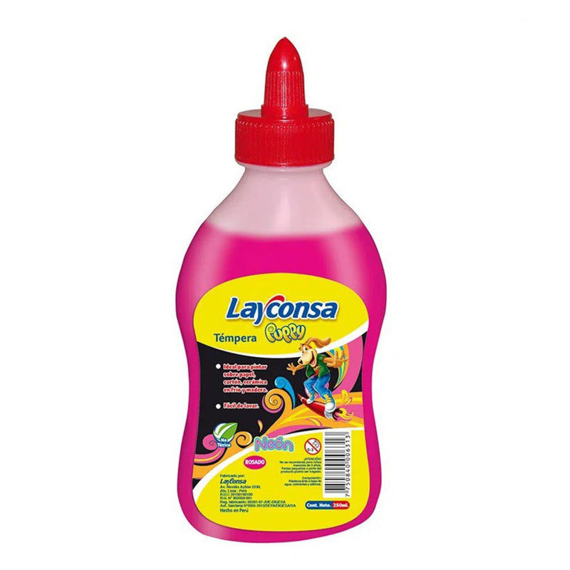 Tempera Neón con Aplicador X250 ml. Layconsa