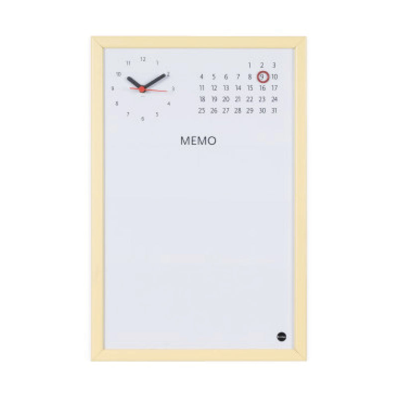 Pizarra Acrílica Magnética C/Reloj Amarilla 30X45 Bi-Office