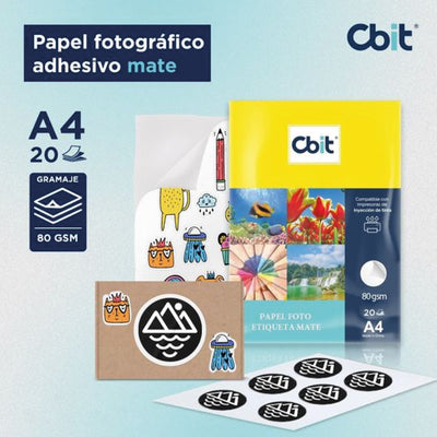 Papel Fotográfico 180 gr. Paquete X20 Mate CBIT